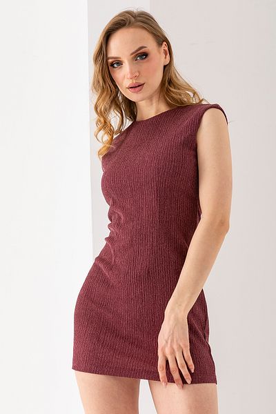 GİYSA Rochie texturată fără mâneci pentru damă, prune - MS 0000576