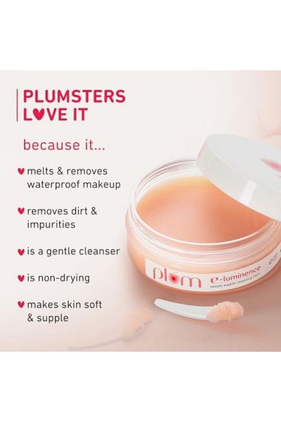 PLUM E-Luminence Simply Supple Cleansing Balm | Gentle Makeup Remover | Hydrating Enriched with Vita