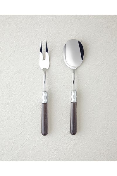 English Home Keira Acrylic 2-Piece Serving Utensil 24 cm Anthracite