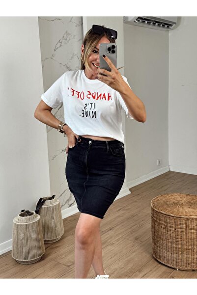 X-Young Scris cu imprimeu guler rotund tricou ALB