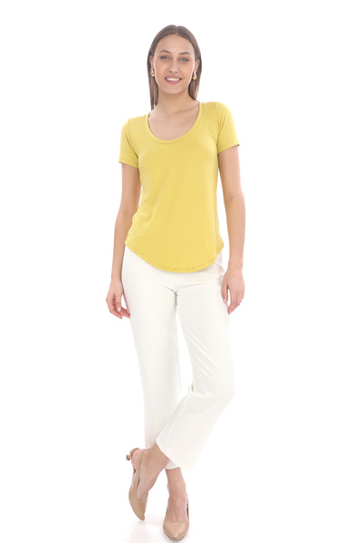 penyebizden Μπλουζάκι με ντραπέ βισκόζη-χρυσό