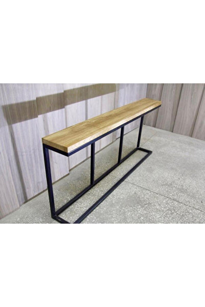 Abronya Kapı Girişi Dresuar Metal Ayaklı Ahşap Dresuar Masa