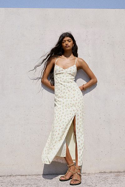 Bershka Printed midi dress