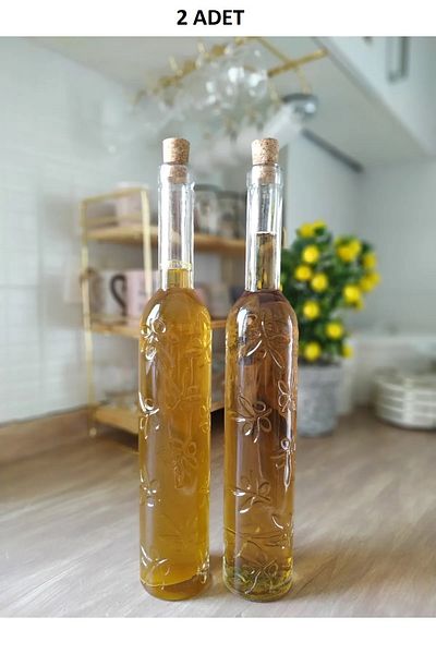 Practika Stylish Kitchen Oil Pot with Tuscan Motif 2 Pieces of Circe Bottle