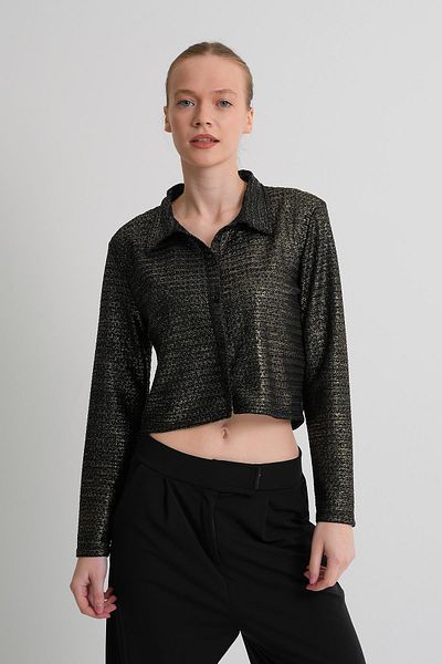 ALEXANDERGARDI Cămașă crop texturată cu mânecă lungă cu model