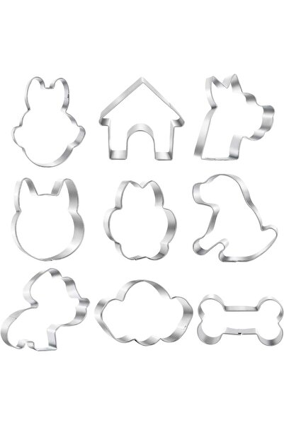 LANMOK комплект форми за торта, 9 части, неръждаема стомана, сребристо