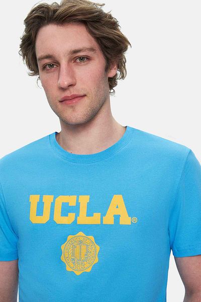 UCLA Gayley Blue Crew Neck Printed Standard Fit Men's Tshirt