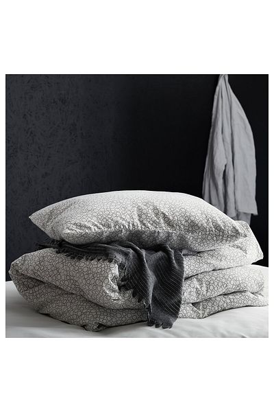 IKEA TJ RBLOMSTER Bedspread Grey 150x210 cm Soft Fleece Throw Blanket
