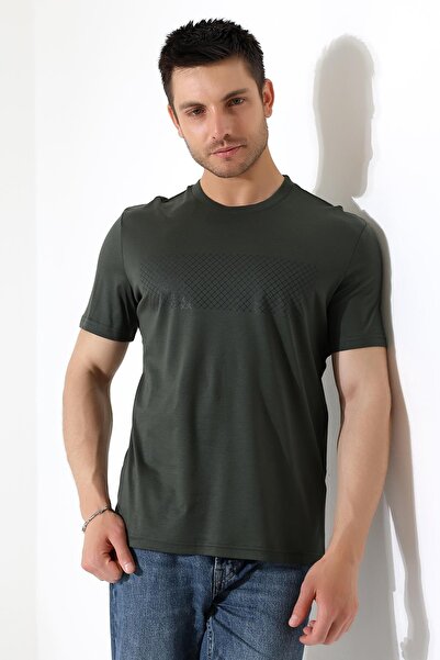 ribana Ανδρικό μπλουζάκι με στάμπα Crew Neck