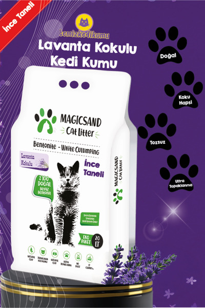 magicsand Lavanta Kokulu İnce Taneli Kedi Kumu 20 lt