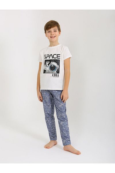 vitmo Male Child Short-Sleeve 100% Cotton Pajamas Set Go Space