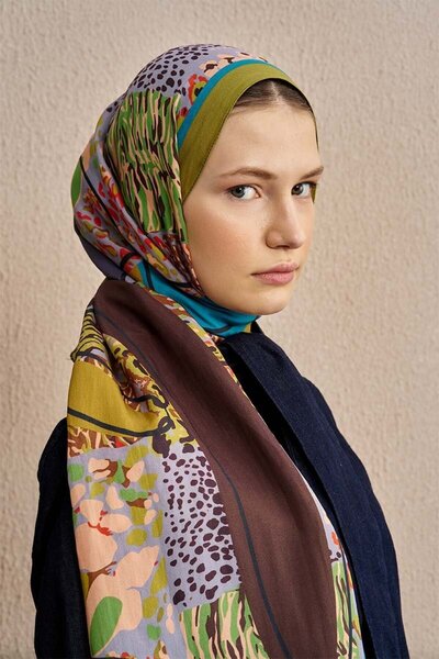 ED Scarf Celebrity Sable Şal - Yağ Yeşili