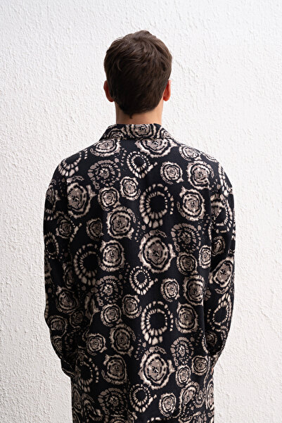 GIESTO Patterned Black Shirt