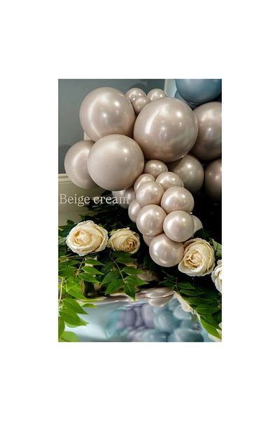 kidspartim 12 Inch Aura Beige Cream Balloon 5 Pieces