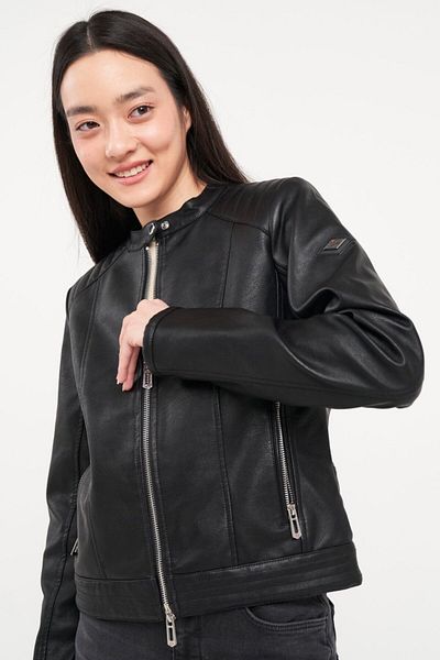 Lee Cooper Jacheta dama din piele ecologica cu buzunare