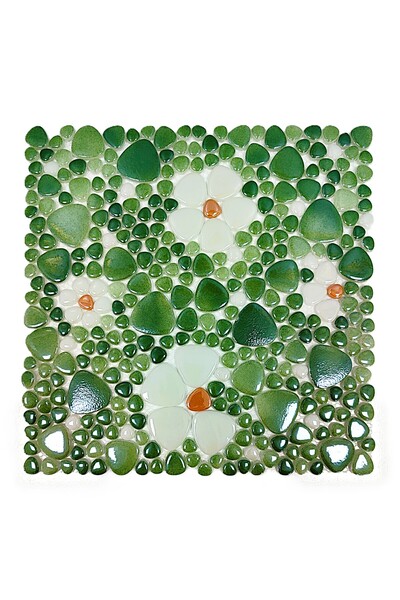 MozaiKristaL Tüm yüzeyler için Çiçek desenli, 31,5X31,5cm. Fileli Cam Mozaik (5 file Karo=0.5m2 Fiyatıdır)