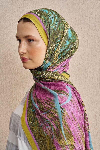 ED Scarf Λάδι Πράσινο Βαμβακερό Μεταξωτό Σάλι Rogue
