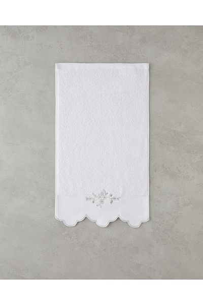English Home Πετσέτα Χεριών Lisa Βαμβακερή Κεντημένη 30x50 cm Λευκή