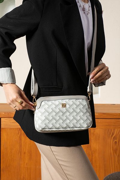 Les Crioch Geantă de mână pentru umăr și crossbody cu 4 compartimente, albă, pentru femei
