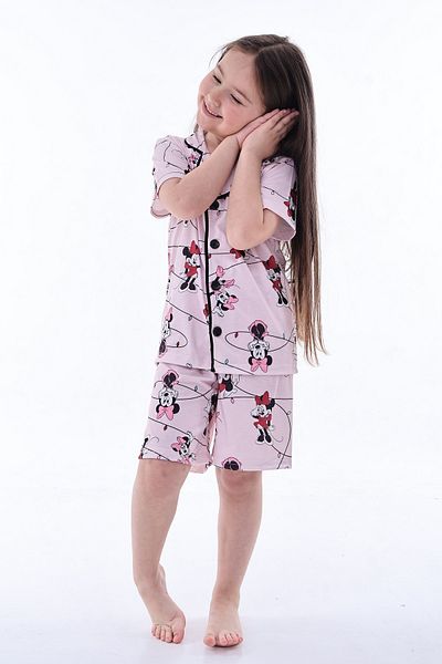 MAXI DRY Short Sleeve Girl's Pajama Set, Mcky Printed