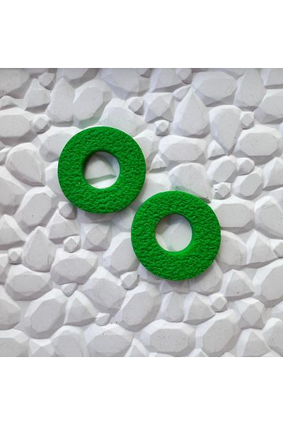 ACCESSORY Green Circle Hoop Earrings