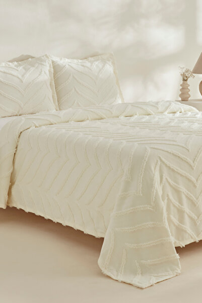 Karaca Home Arlina Geo Tek Kişilik Yatak Örtüsü Takımı Ekru