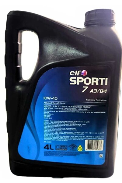 ELF Sporti 7 A3-B4 10W-40 Motor Yağı 4 Litre (Üretim Yılı: 2025)