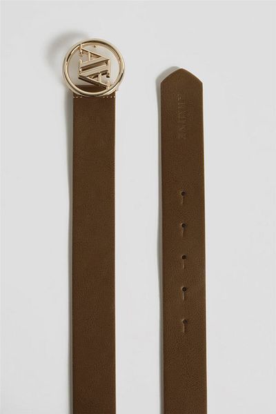 Armine 25Yd005 Mink Logo Leather Belt