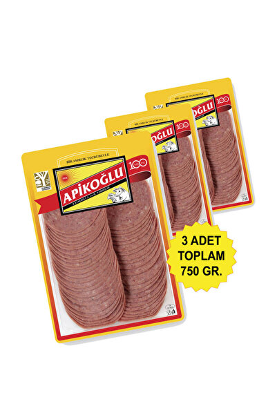 Apikoğlu Dilimli Dana Macar Salam 250 Gr. Üçlü Paket (TOPLAM 750 GR.)