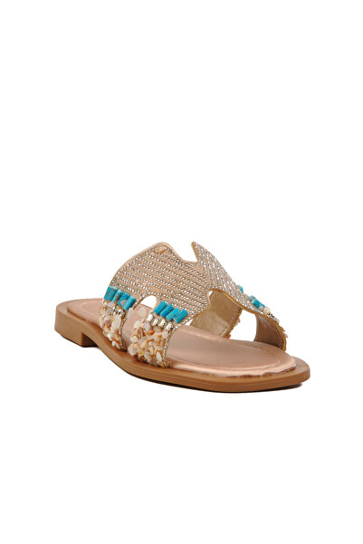 AYAKMOD Бежеві тапочки з обробкою з каменю, з тонкою підошвою, легкі, жіночі 246048 Z