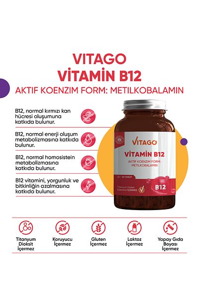 Vitago Premium Vitamin B12 Tablet Food Supplement 60's