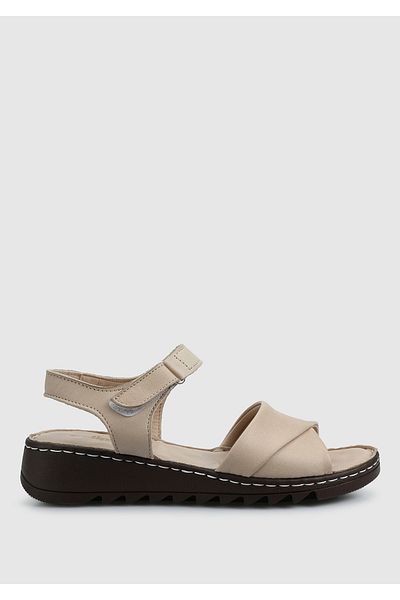 Eclipse Beige Leather Women's Comfort Sandals