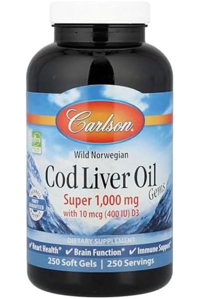 Carlson Norwegian Cod Liver Oil, 100 Softgels