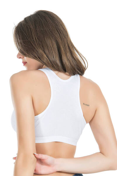 inkasole Cotton Fabric Spongeless Sports Bustier 525 White