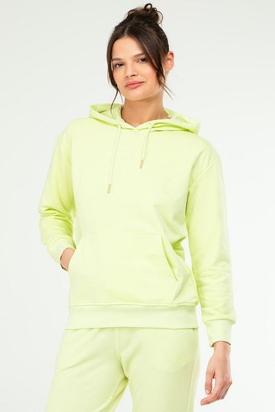 speedlife Light Green Oversize Basic Cotton Hooded Kangaroo Pocket Women's Sweatshirt Sc1242
