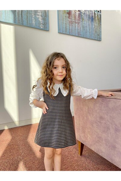İPEKACOUTURE Fistolu Yakalı Kız Çocuk Elbise