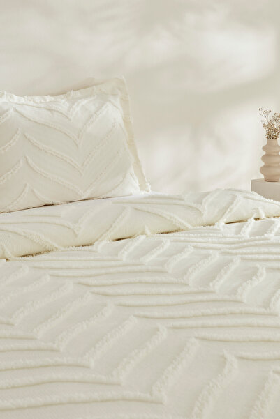 Karaca Home Arlina Geo Tek Kişilik Yatak Örtüsü Takımı Ekru
