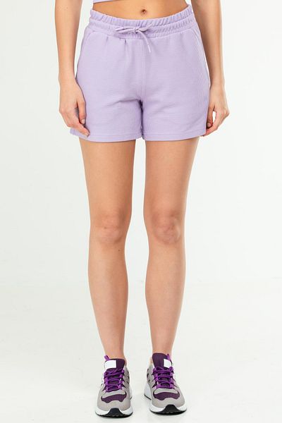speedlife Liliac Regular Basic 100% bumbac Buzunar lateral Pantaloni scurți pentru femei cu talie înaltă SE0153