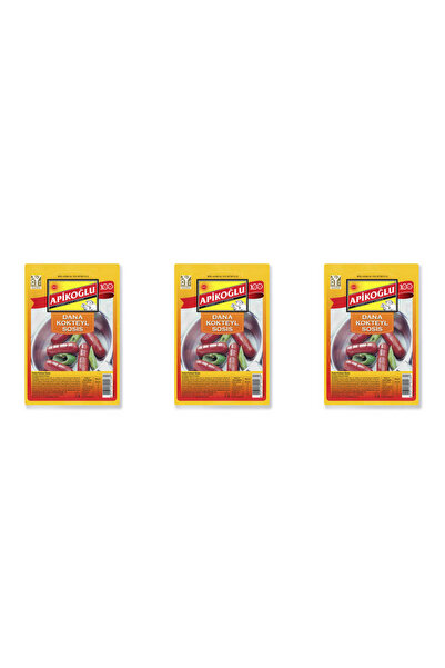 Apikoğlu Dana Kokteyl Sosis 220 Gr. Üçlü Paket (TOPLAM 660 GR.)