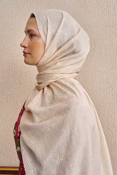 ED Scarf Σάλι διπλής όψης Ethnic Pattern - Κρέμα