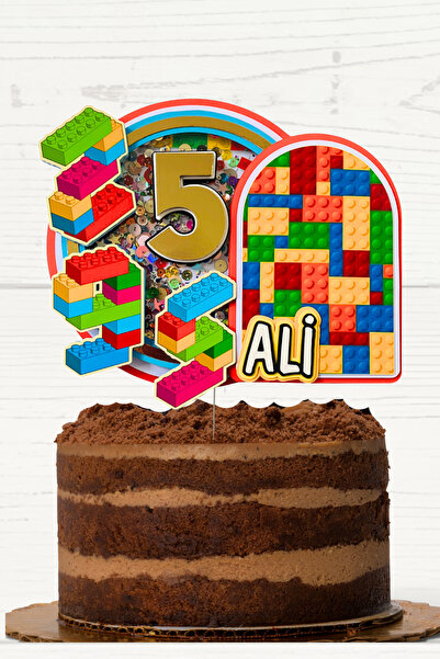 caketopper Puzzle, Blok Temalı Erkek Çocuk Doğum Günü Isme Özel 3d Pasta Part...