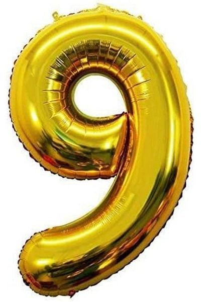 Generic بالون رقائق رقم 9 من إيطاليا، مقاس 16 بوصة، ذهبي