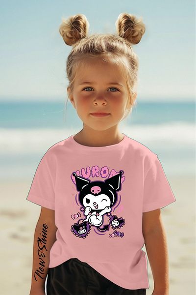 New Shine 1 tricou este un cadou pentru achiziții de 6 și mai sus în coș - Tricou pentru copii oversize imprimat Kuromi