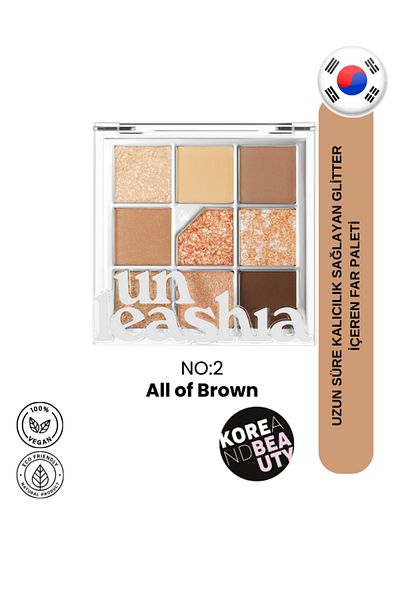 UNLEASHIA All of Brown Shimmer Glitter Palette No:2