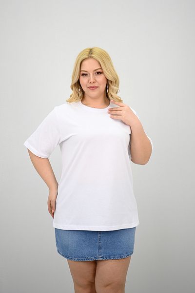Koza Butik Women's Large Size Short Sleeve Crew Neck Oversize T-Shirt 1963-25