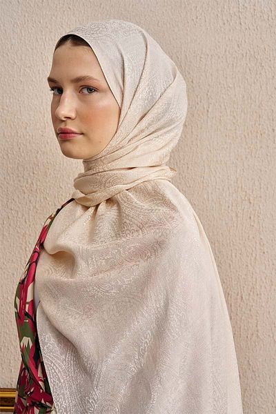 ED Scarf Σάλι διπλής όψης Ethnic Pattern - Κρέμα