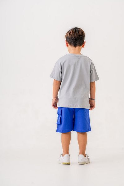 FYONCH Printed Boy's Pocket Shorts Set