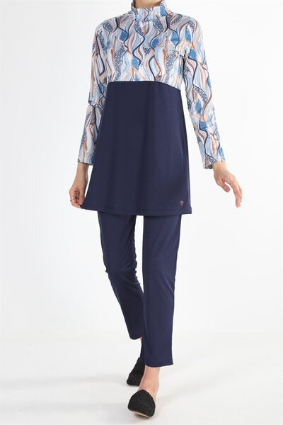 Plistre 2156_μοτίβο Ολόσωμο μαγιό Hijab 3 τεμαχίων