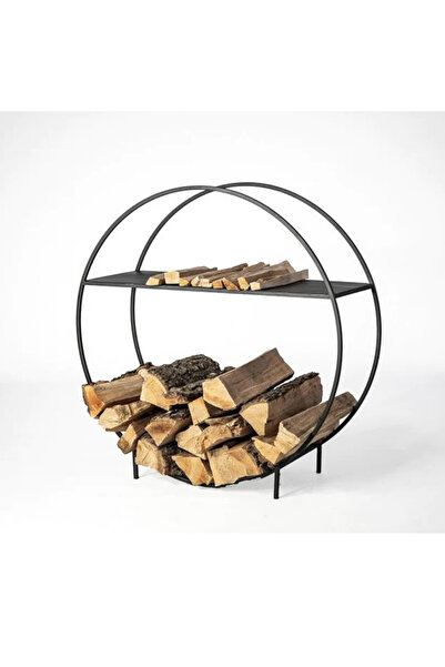 Abronya Odun Kovası Yuvarlak Tasarım Metal Odunluk