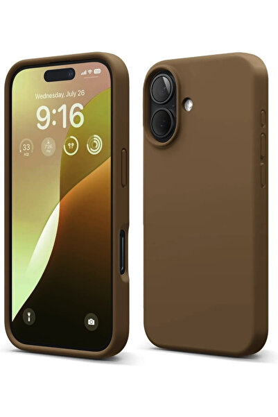 HyperAge غطاء سيليكون متوافق مع آيفون 16 مع كاميرا مخملية داخلية وتصميم مرتفع...